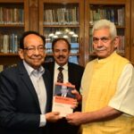 Dr Harsh K. Gupta, former Member, NDMA and Prof. Shakil A. Romshoo, VC IUST called on Lieutenant Governor Sh Manoj Sinha (1)